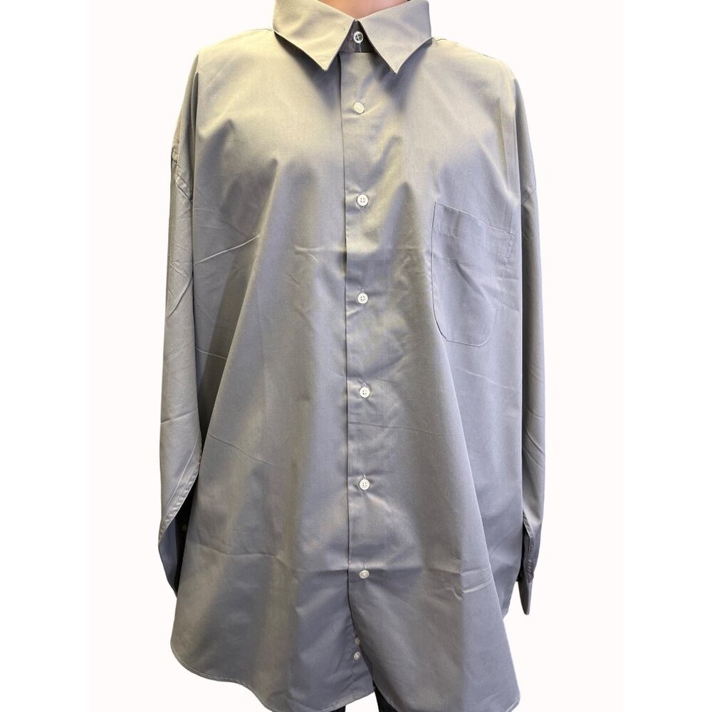 Croft & Barrow Men's Grey Button Up Shirt Size XXL/34-35/18.5-19 SKU 6309